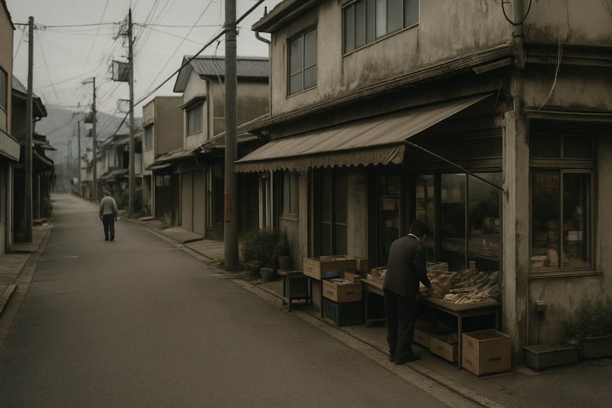 人口減少が進む徳島の地方の町並み